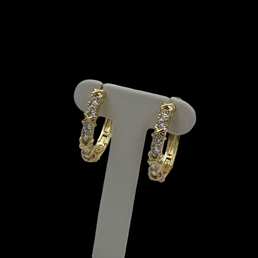 Cercei Circle Royal X Placati cu Aur 18K