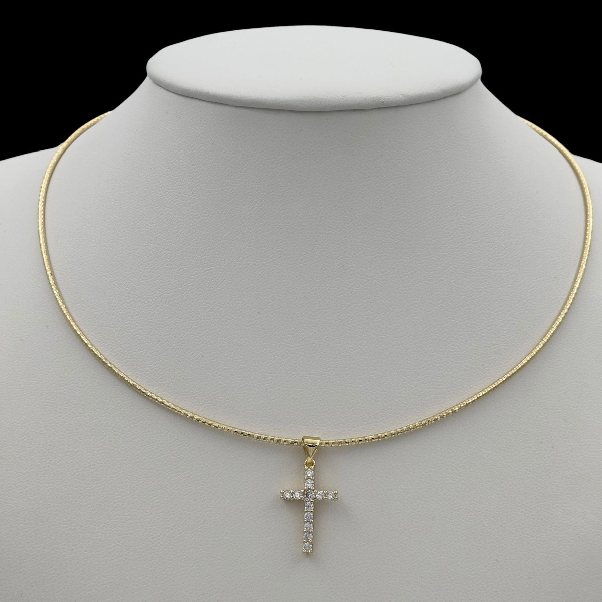 Colier Choker Cross Placat cu Aur 18K
