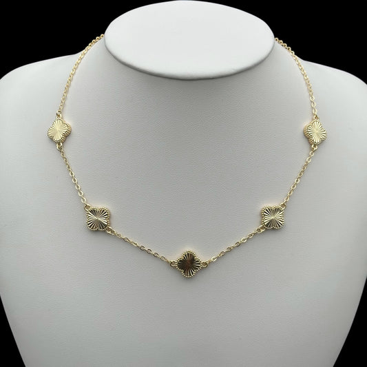 Colier Trifoi Regal Placat cu Aur 18K
