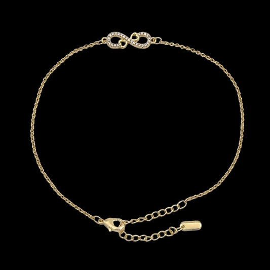 Bratara de picior Infinite Love Placata cu Aur 18K