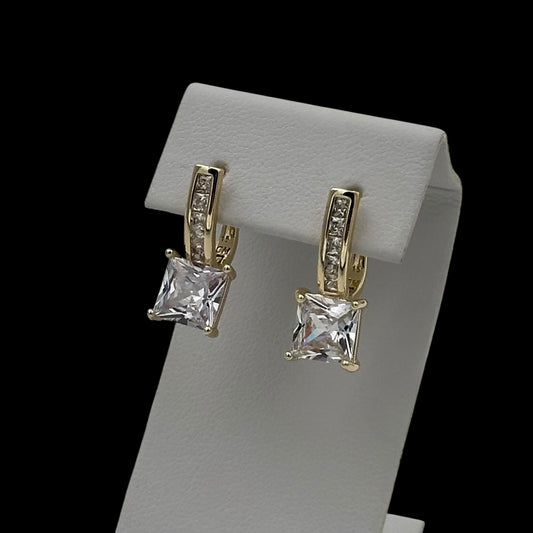 Cercei Square Placați cu Aur 18K