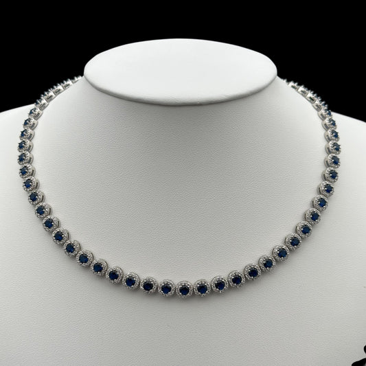 Colier Tennis Angely Blue Argint