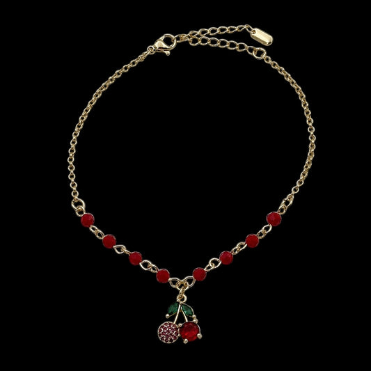 Bratara de picior Cherry Placata cu Aur 18K