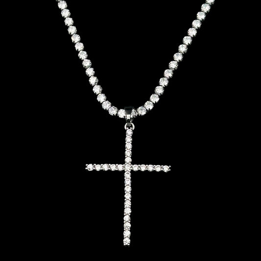 Colier Tennis Church Silver
