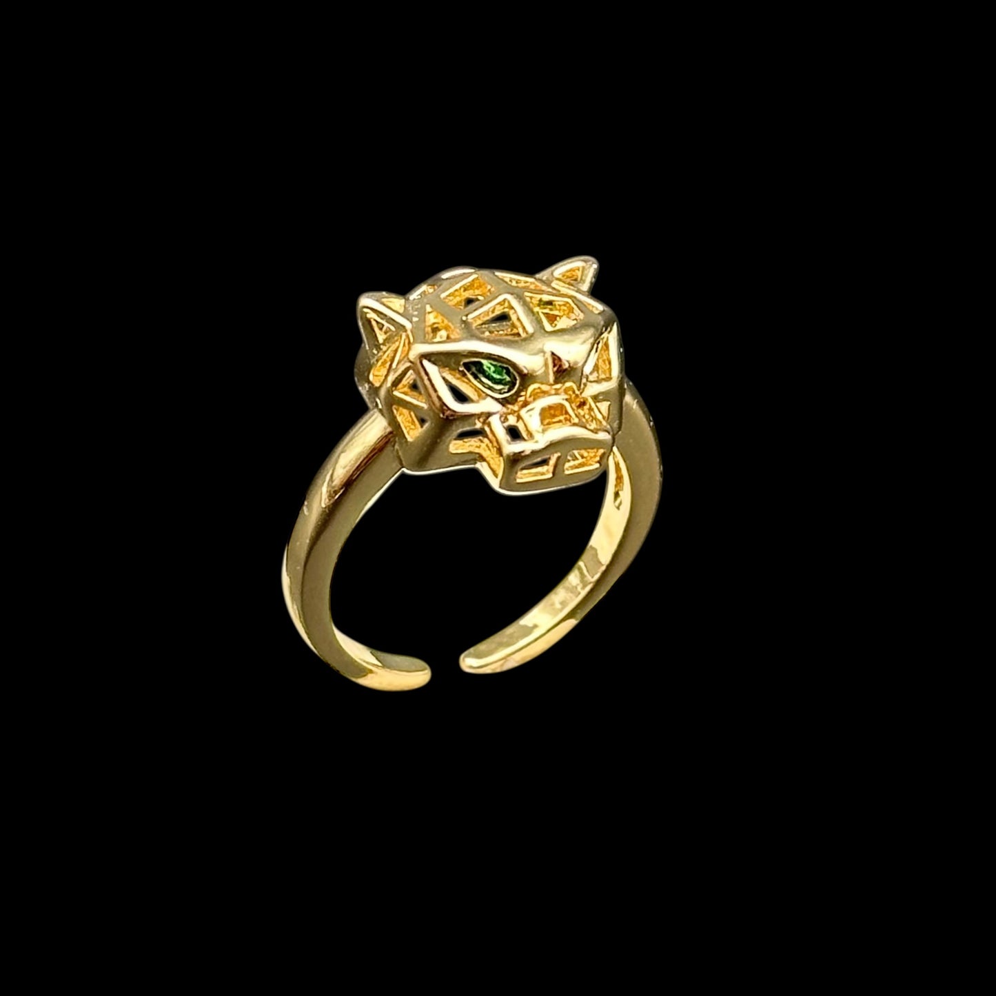 Inel reglabil Panthera 3 Placat cu Aur 18K