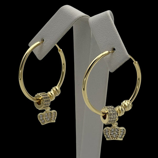 Cercei Charmify Queen Placați cu Aur 18K