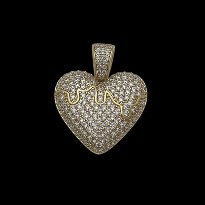 Pandantiv Heart Placat cu Aur 18K