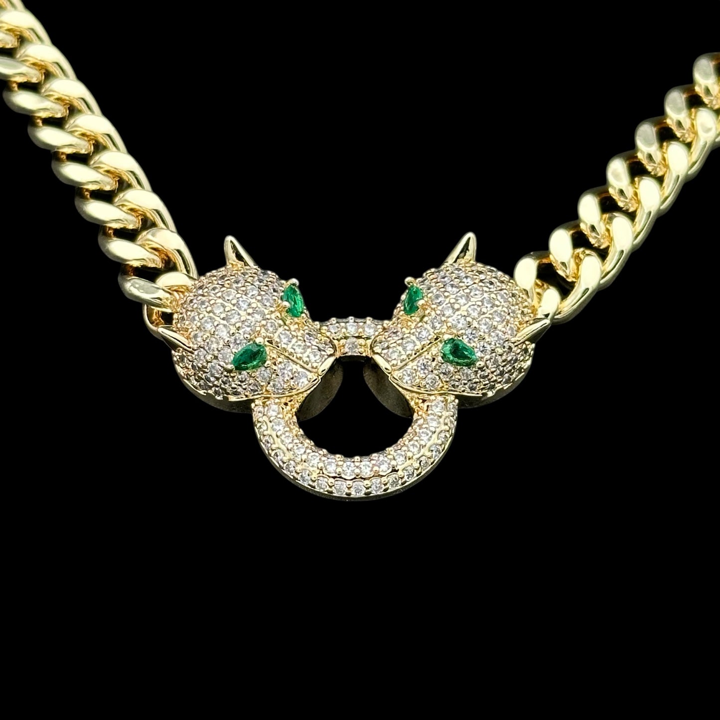 Colier Panthera Frost Placat cu Aur 18K