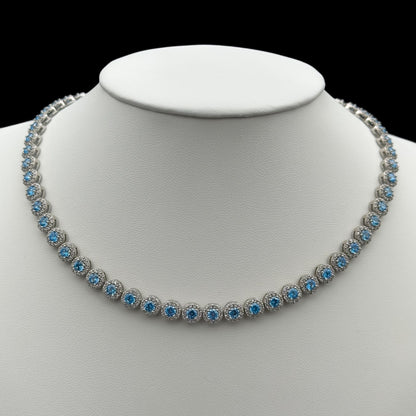 Colier Tennis Angely Light Blue Argint