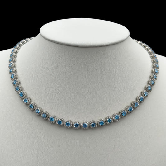 Colier Tennis Angely Light Blue Argint