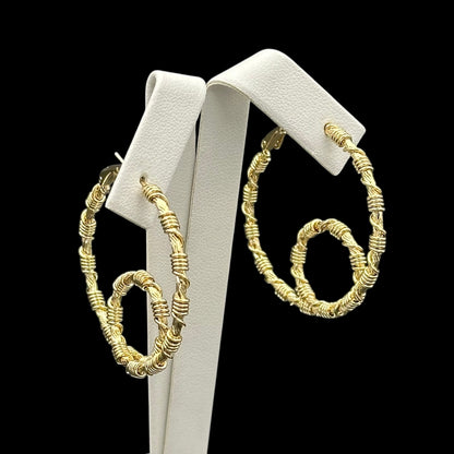 Cercei Twist Hoops Placați cu Aur 18K