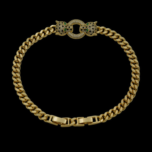 Bratara de picior Panthera Frost Placata cu Aur 18K