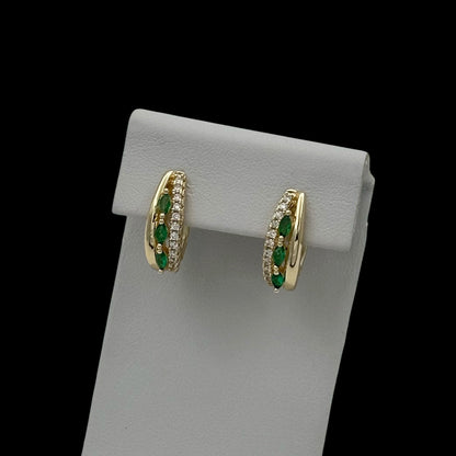 Cercei Mini Greenline Placati cu Aur 18K