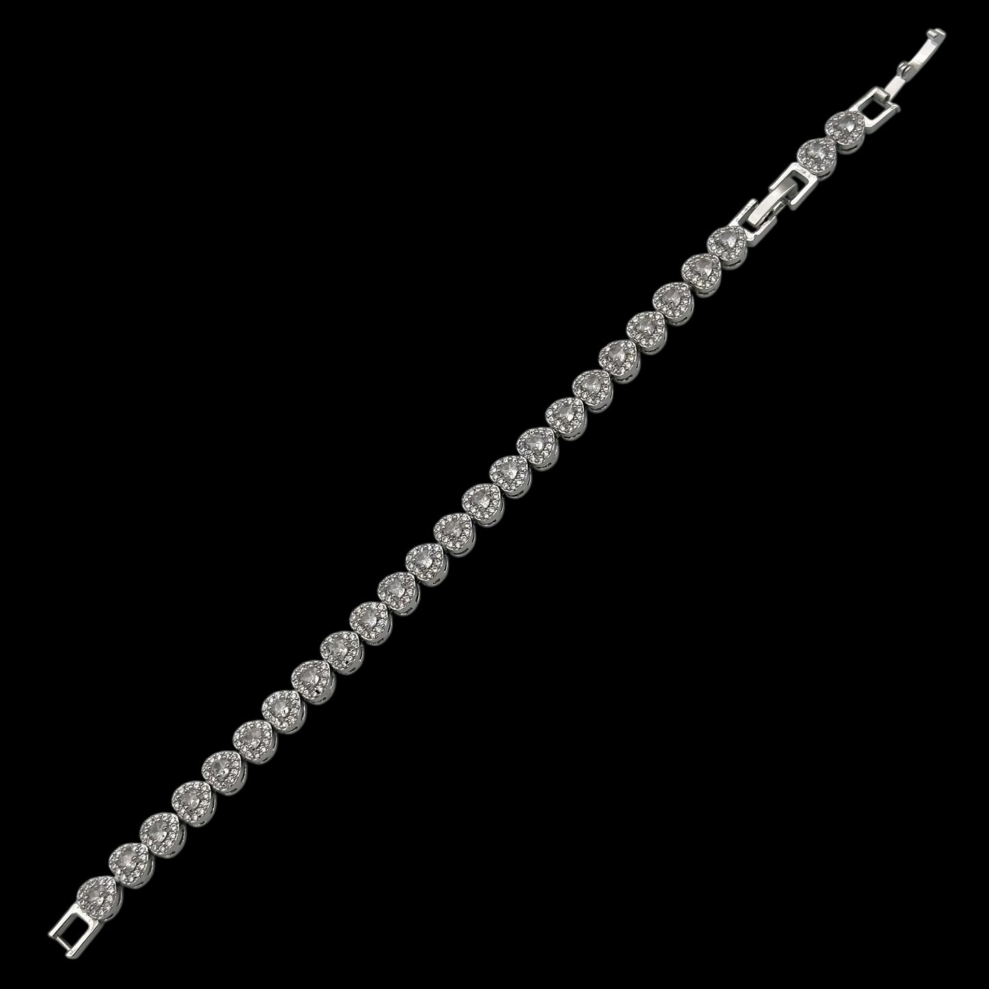 Brățară Tennis Affection Placată cu Aur Alb