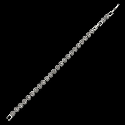 Brățară Tennis Affection Placată cu Aur Alb