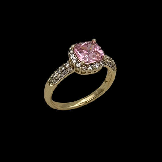 Inel Diamond Pink Placat cu Aur 18K