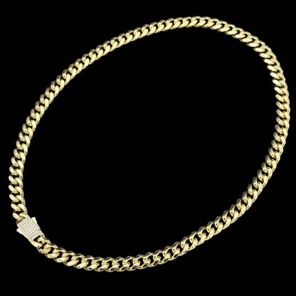 Colier Cuban 8mm Placat cu Aur 18K