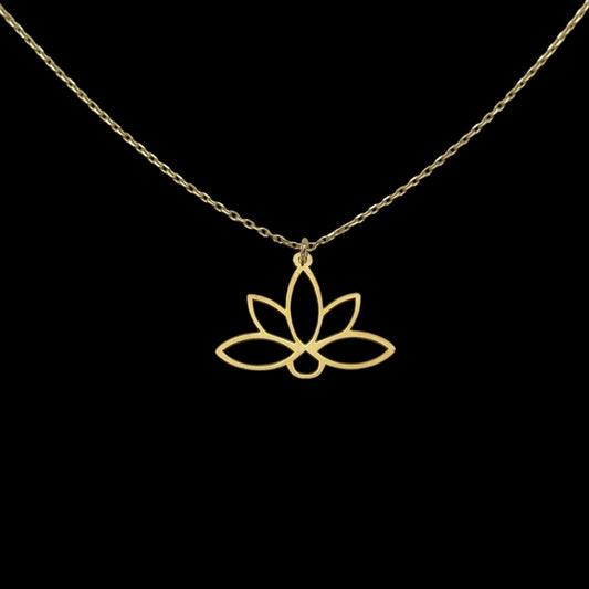 Lantisor Lotus Argint Placat cu Aur 14K
