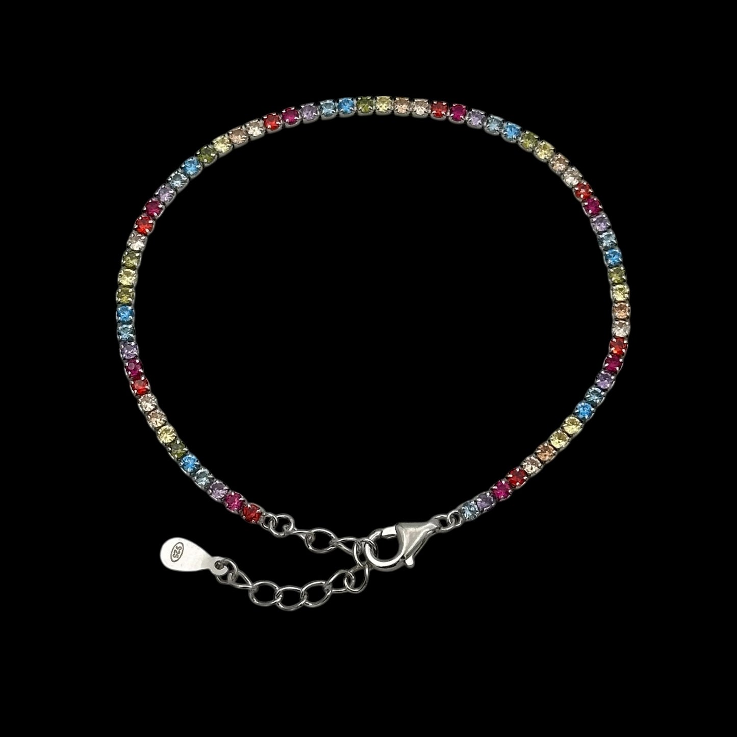 Bratara Tennis 2mm Multicolor Argint