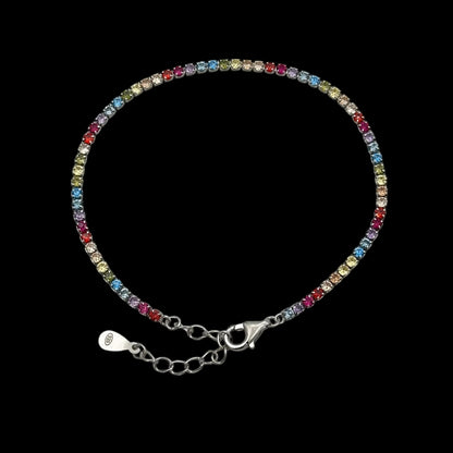 Bratara Tennis 2mm Multicolor Argint