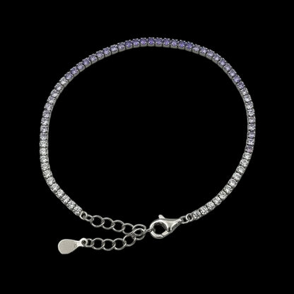 Bratara Tennis 2mm Purple Fade Argint