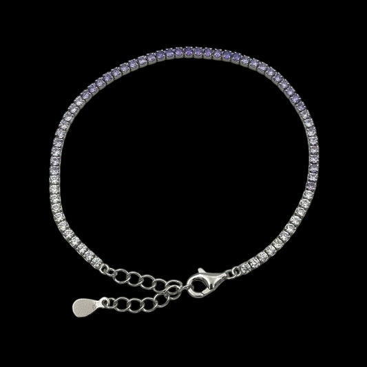 Bratara Tennis 2mm Purple Fade Argint