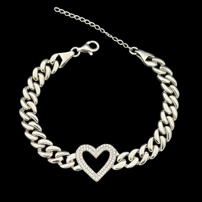 Bratara Cuban Love Argint