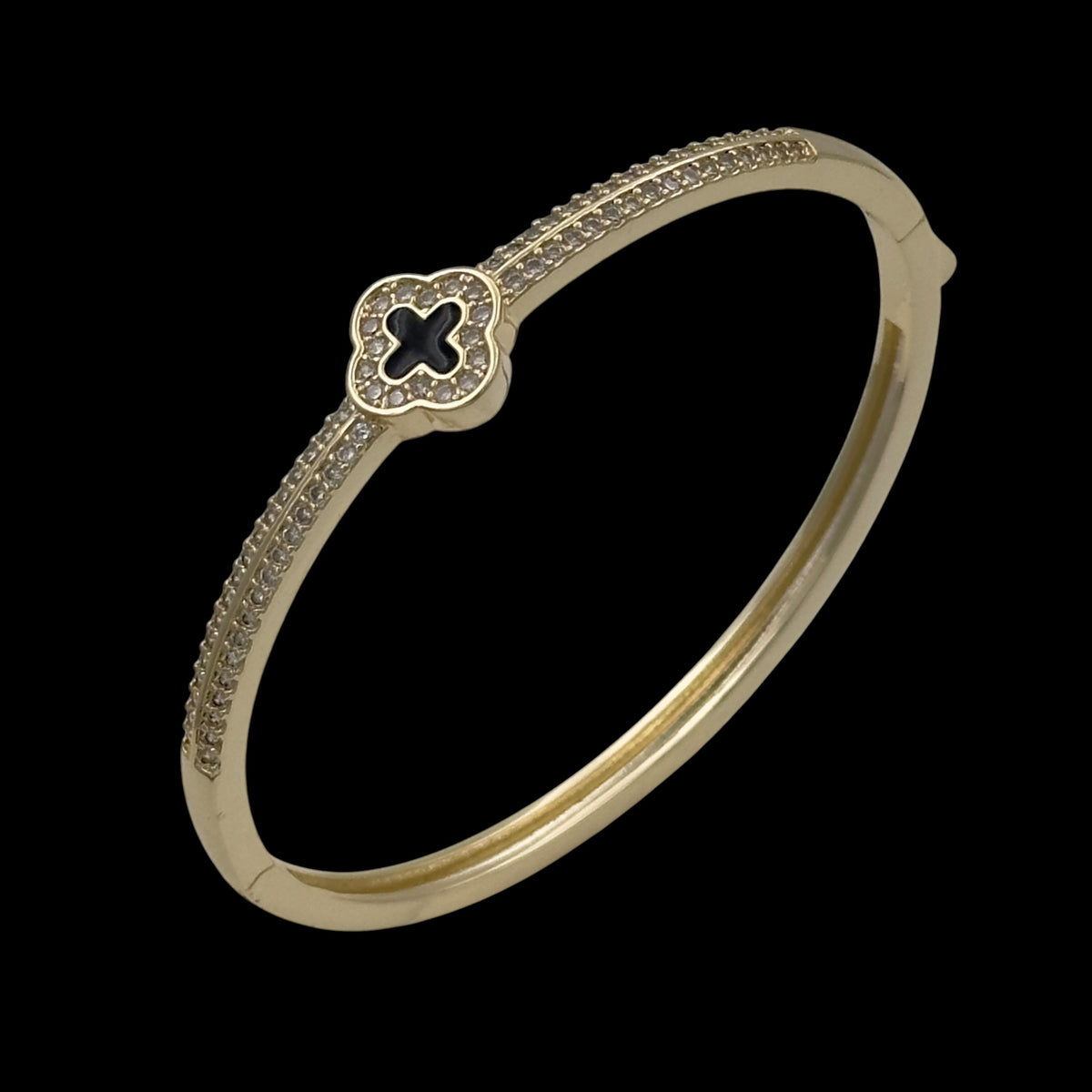 Bratara Fixa Trifoi Placata cu Aur 18K