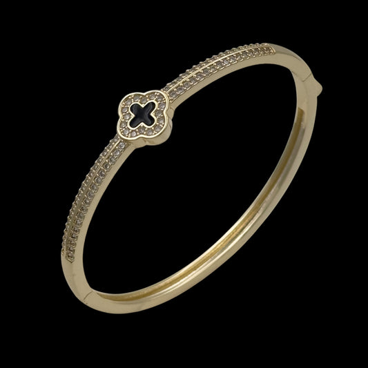 Bratara Fixa Trifoi Placata cu Aur 18K