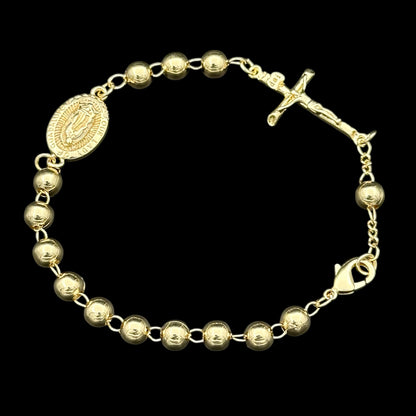 Brățară Rosary Sacred Placată cu Aur 18K