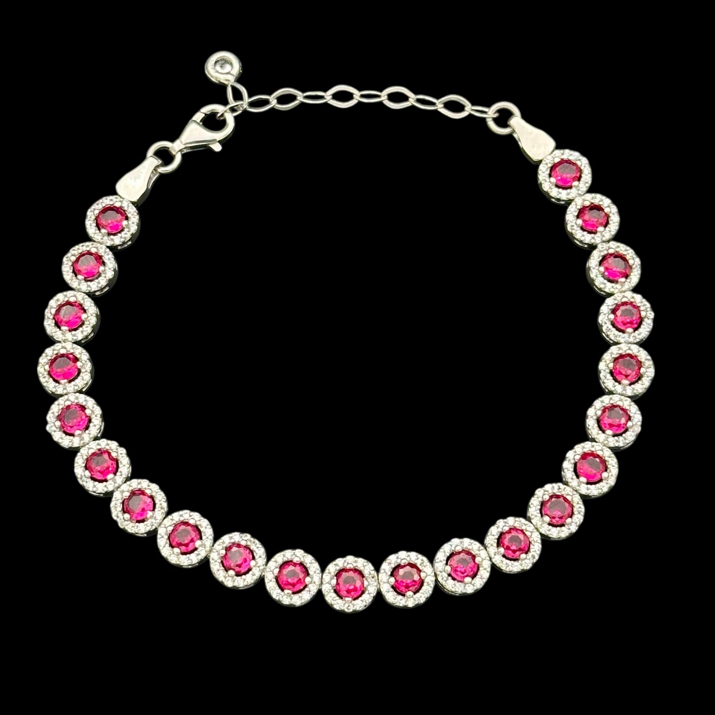 Bratara Tennis Angely Fuchsia Argint