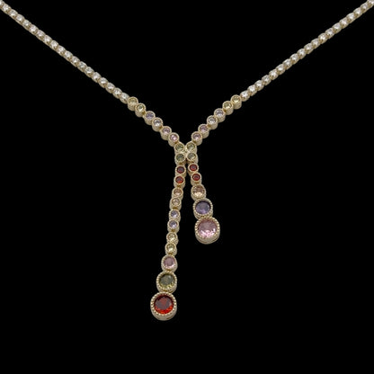 Colier Tennis Nova Multicolor Placat cu Aur 18K