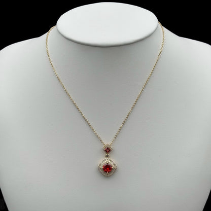 Colier Diamond Red Placat cu Aur 18K