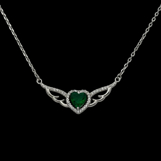 Lantisor Angel's Heart Green Argint