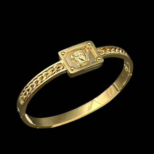 Brățară Fixă Medusa Placată cu Aur 18K