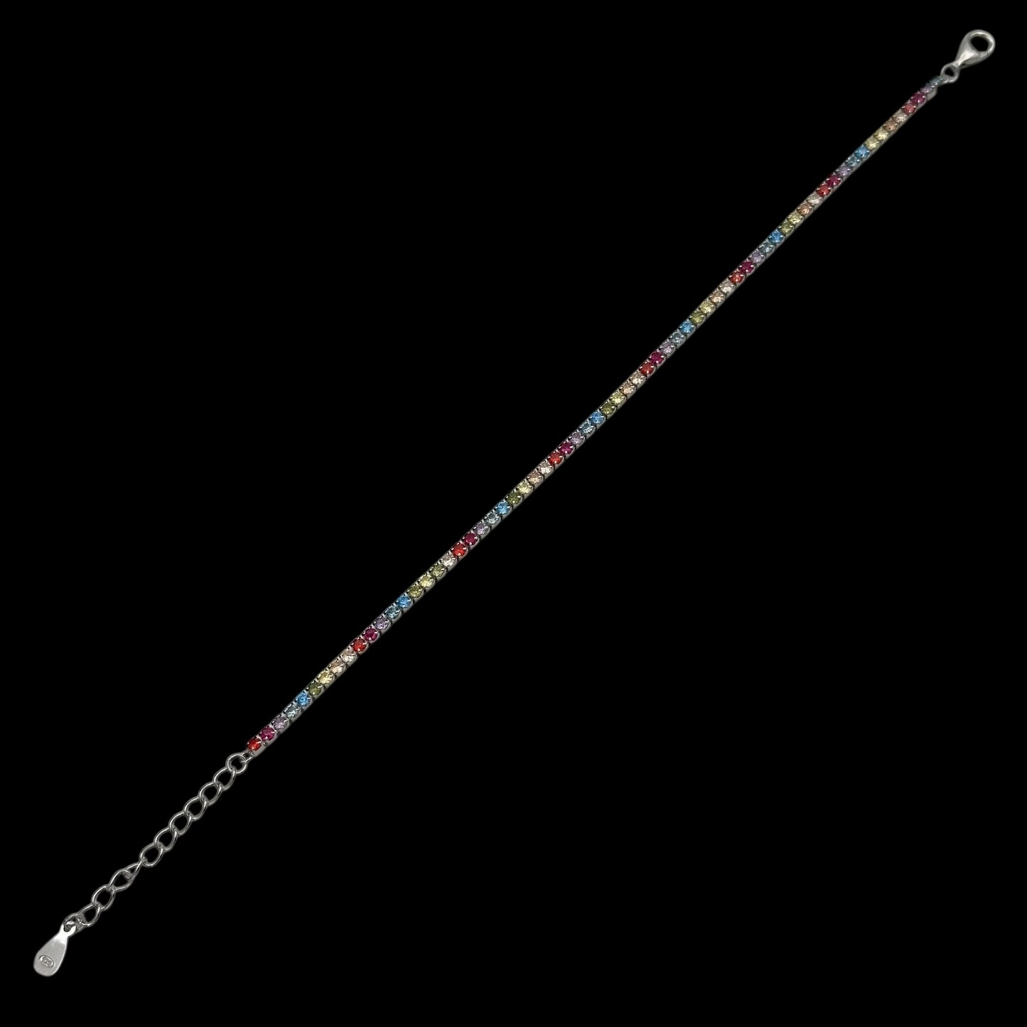 Bratara Tennis 2mm Multicolor Argint