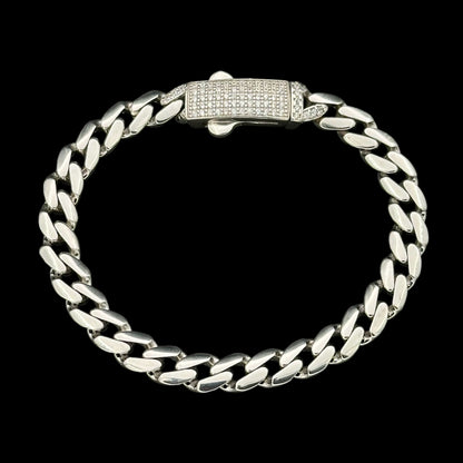 Bratara Cuban Clear 6mm Argint