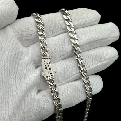 Colier Cuban Clear 6mm Argint