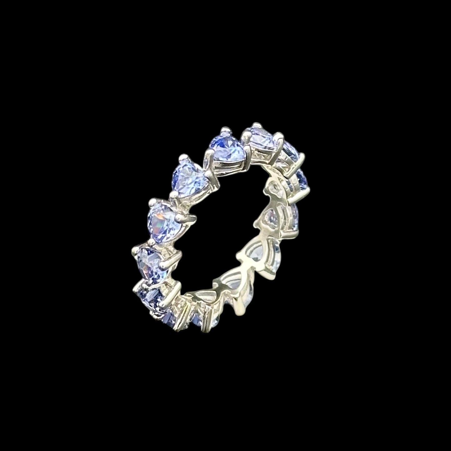 Inel Tennis Hearts Blue Argint