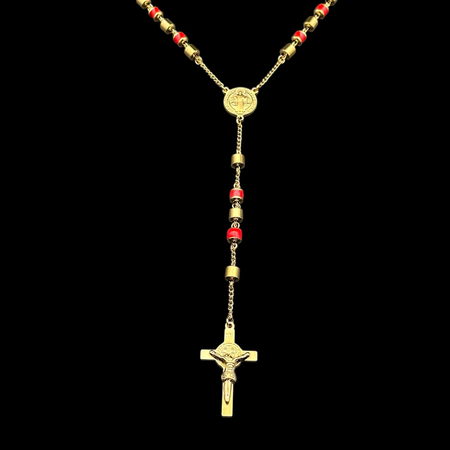 Colier Rosary Vintage Red INOX