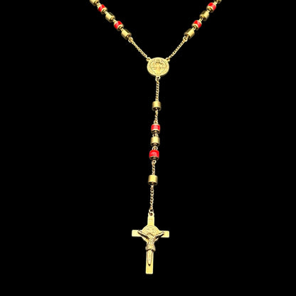 Colier Rosary Vintage Red INOX