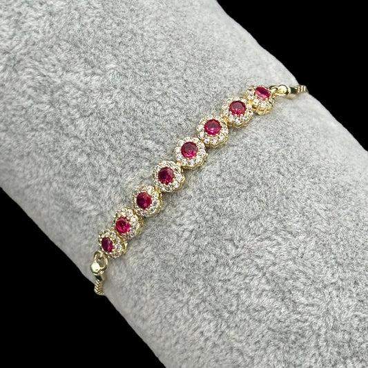 Brățară reglabilă Angely Red Placată cu Aur 18K