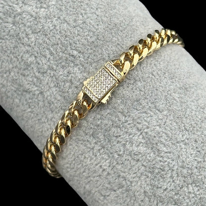 Brățară Cuban 6mm Placată cu Aur 18K