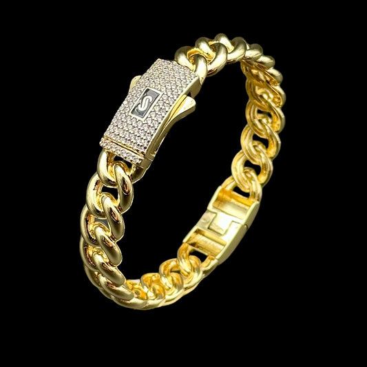 Brățară Fixă Cuban Miami Placată cu Aur 18K