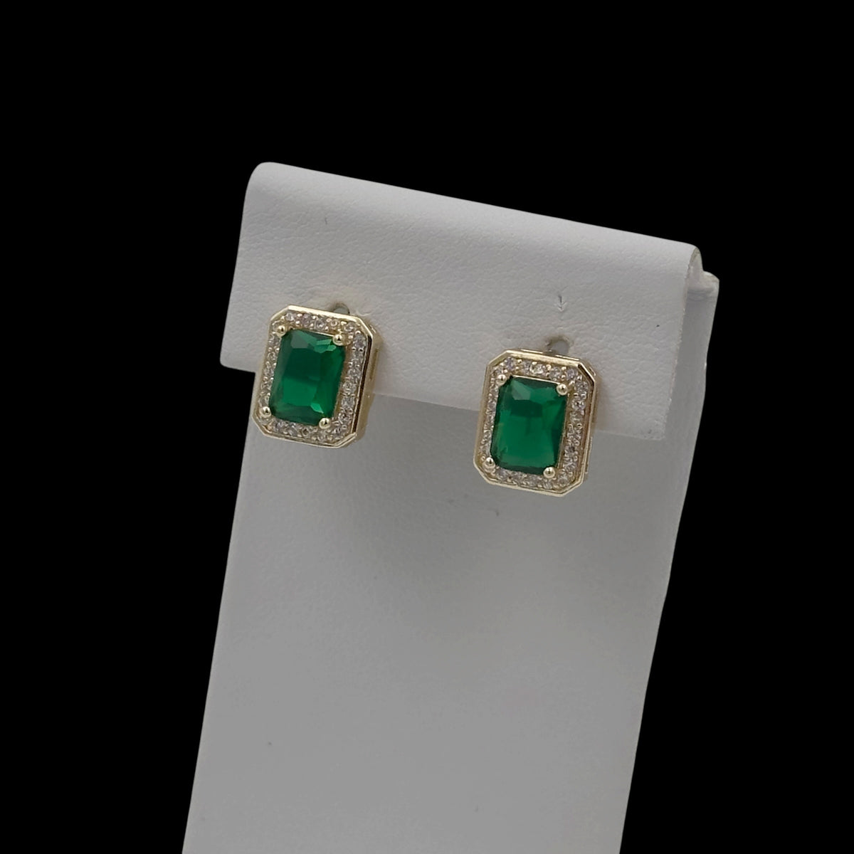 Cercei Diamond Green Placati cu Aur 18K