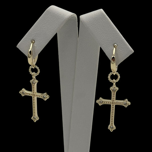 Cercei Cross Placați cu Aur 18K