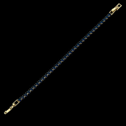 Bratara Tennis Love Blue Placata cu Aur 18K