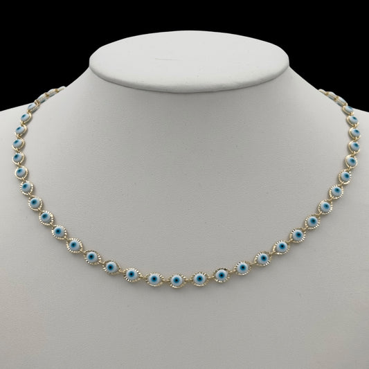 Colier Evil Eye Placat cu Aur 18K