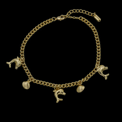 Bratara de picior Ocean Placata cu Aur 18K