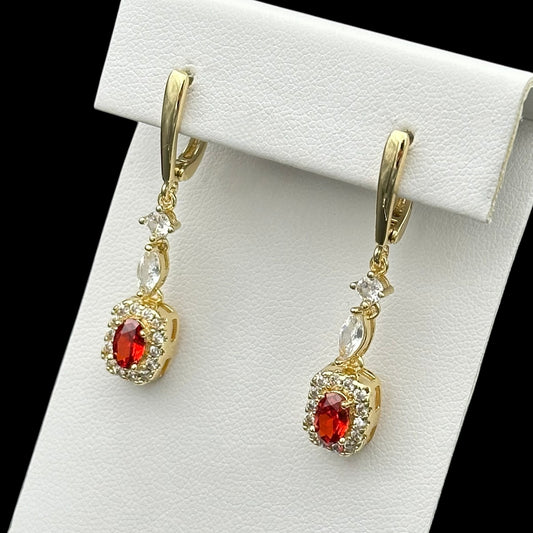 Cercei Red Obsession Placați cu Aur 18K